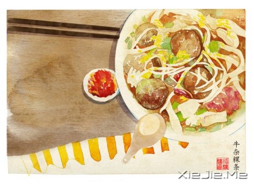 小清新美食手绘插画
